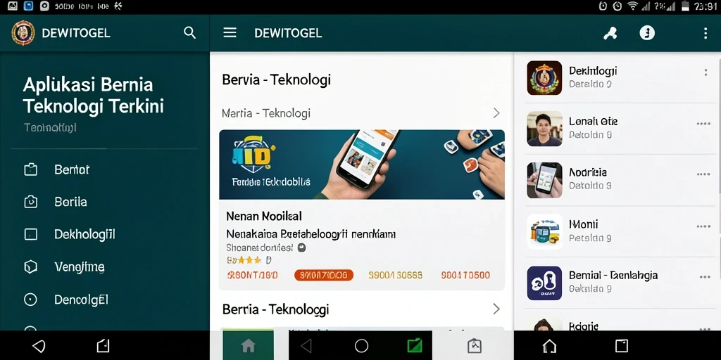 Tampilan utama aplikasi DEWITOGEL dengan berita teknologi terkini.