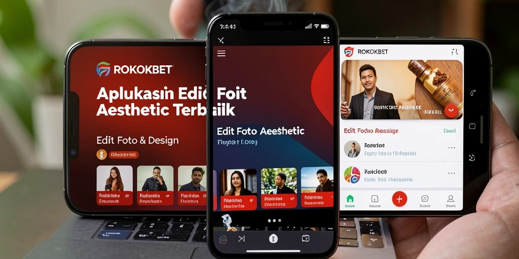 Tampilan antarmuka ROKOKBET untuk edit foto aesthetic yang menarik.