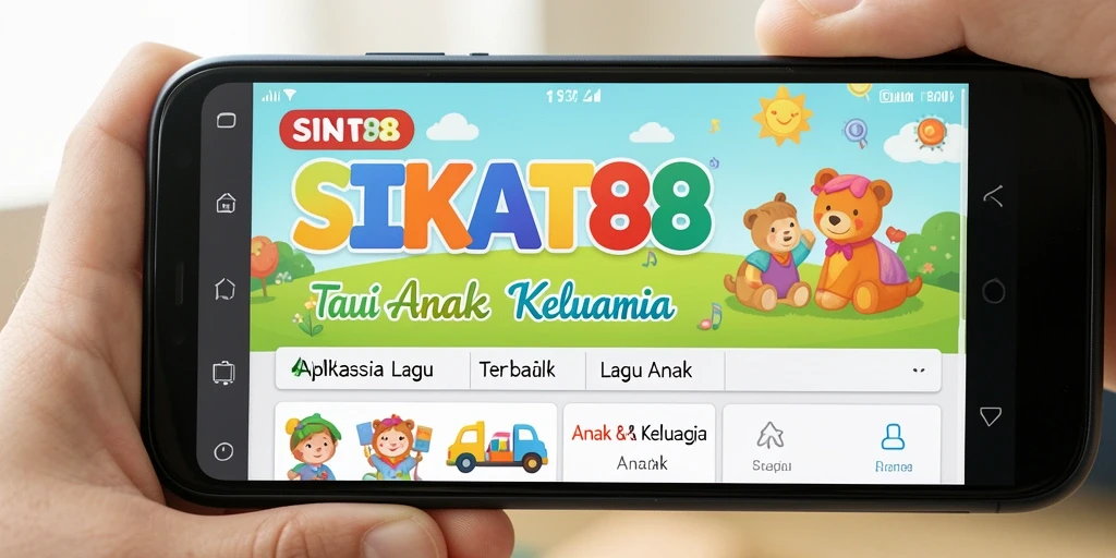 Tampilan antarmuka aplikasi SIKAT88 dengan pilihan lagu anak.