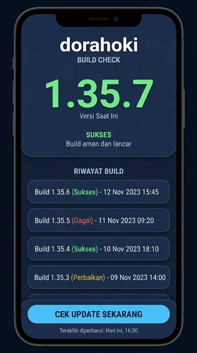 Tampilan riwayat versi dorahoki